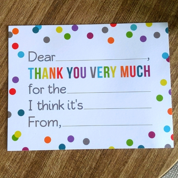 Fill in the Blank Thank You Note Cards - Picture 3 of 7